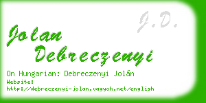 jolan debreczenyi business card