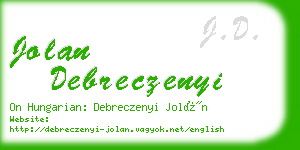 jolan debreczenyi business card